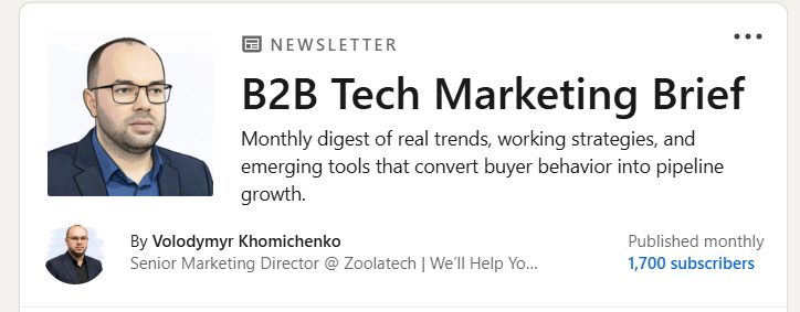 NEWSLETTER B2B Tech Marketing Brief