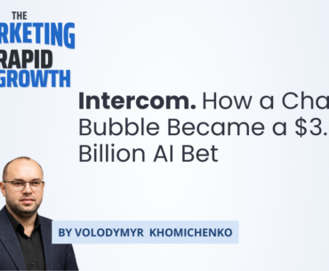 This visual traces Intercom's journey from a scrappy Dublin startup to a $3.6 billion Salesforce acquisition, highlighting the self-cannibalization strategy that let its AI agent Fin replace human support seats. It maps key milestones — small-business-first growth, the Jobs to Be Done pivot, the 2022 turnaround, and the outcome-based pricing model that powered Fin's rise before the company rebranded around it.