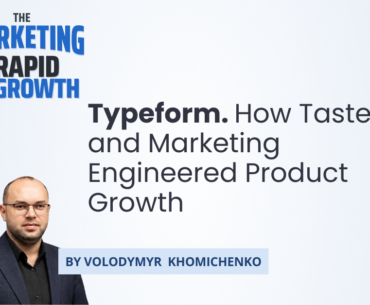 This infographic outlines Typeform's product-led growth strategy, tracing the company's path from a 2010 Barcelona side project to a business approaching $100 million in annual recurring revenue. It maps the founders' design-first philosophy, the viral loop that fueled early adoption, and the two flywheels—product-led SEO and ecosystem integrations—that sustained growth after virality slowed. The visual also charts Typeform's organizational evolution, including the creation of Typeform Labs and its current shift toward AI-driven automation, illustrating how a product-led growth strategy can guide both marketing decisions and company structure over time.